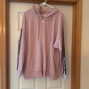 Calvin Klein Plus Size Performance Hoodie Zip Top Pink